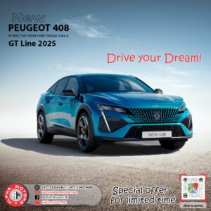 PEUGEOT 408 GT Line (2025 Model) White Color
